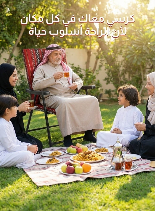 كرسي تخييم قابل للطي عالي الجودة كرسي تخييم مبطن خفيف الوزن قابل للطي بظهر مرتفع للتخييم في الهواء الطلق والشاطئ للتخييم و الرحلات - Image 5